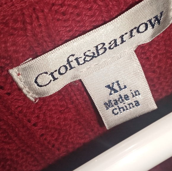 Croft & Barrow SET(Red&Gray) Vintage Cable Knit V-neck Sweaters. Sz. Women XL - Picture 10 of 16